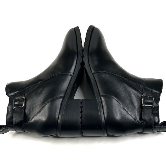 Blondo Sullivan Waterproof Black Leather Booties Womens 7.5M Buckle New $150 - Picture 5 of 11